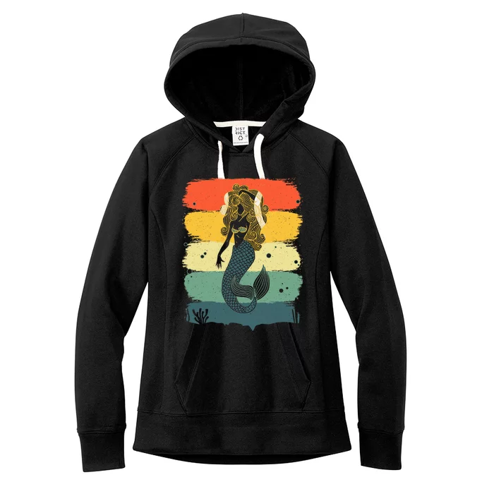 Cool Mermaid For Girl Kids Women Under Sea Mermaids Merman Women's Fleece Hoodie