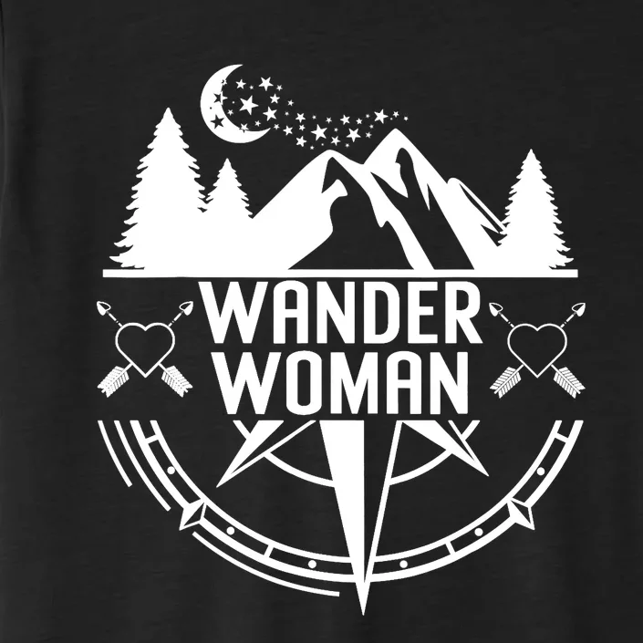 Compass Mountain For Wo,Wander Woman Hiking ChromaSoft Performance T-Shirt