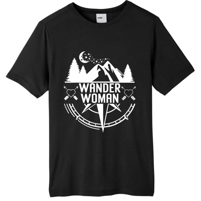 Compass Mountain For Wo,Wander Woman Hiking ChromaSoft Performance T-Shirt