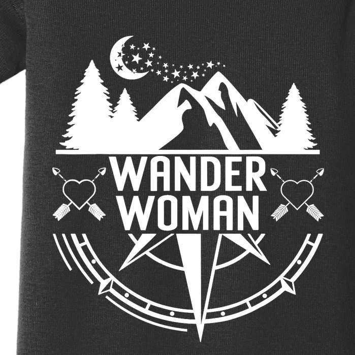 Compass Mountain For Wo,Wander Woman Hiking Baby Bodysuit