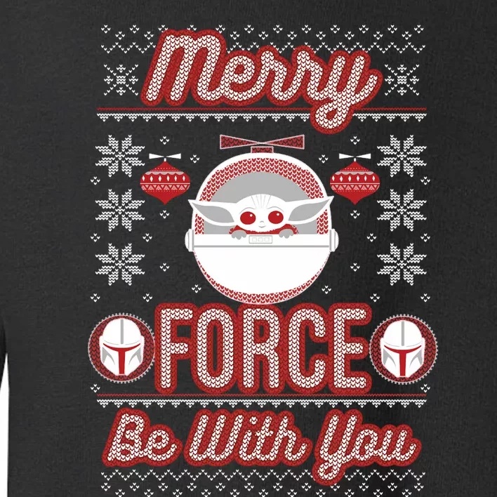 Christmas Merry Force Be With You Long Sleeve Toddler Sweatshirt