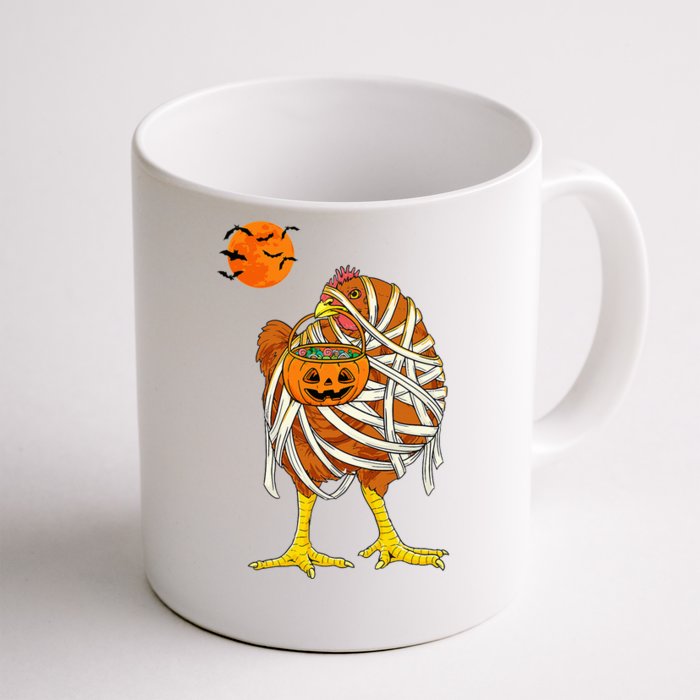 Chicken Mummy Funny Halloween Farmer Front & Back Coffee Mug