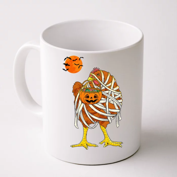 Chicken Mummy Funny Halloween Farmer Front & Back Coffee Mug