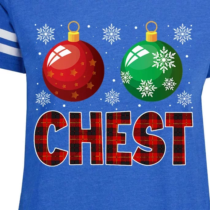 Chestnuts Matching Family Funny Chest Nuts Christmas Couples Enza Ladies Jersey Football T-Shirt