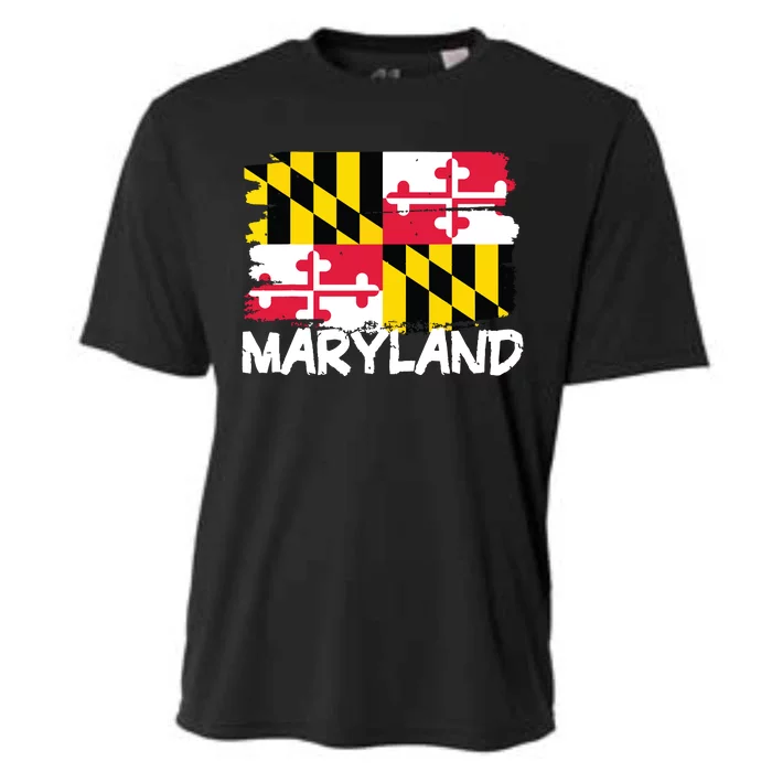 Cool Maryland Flag Cooling Performance Crew T-Shirt