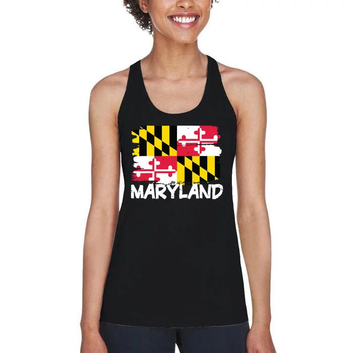 Cool Maryland Flag Women's Racerback Tank