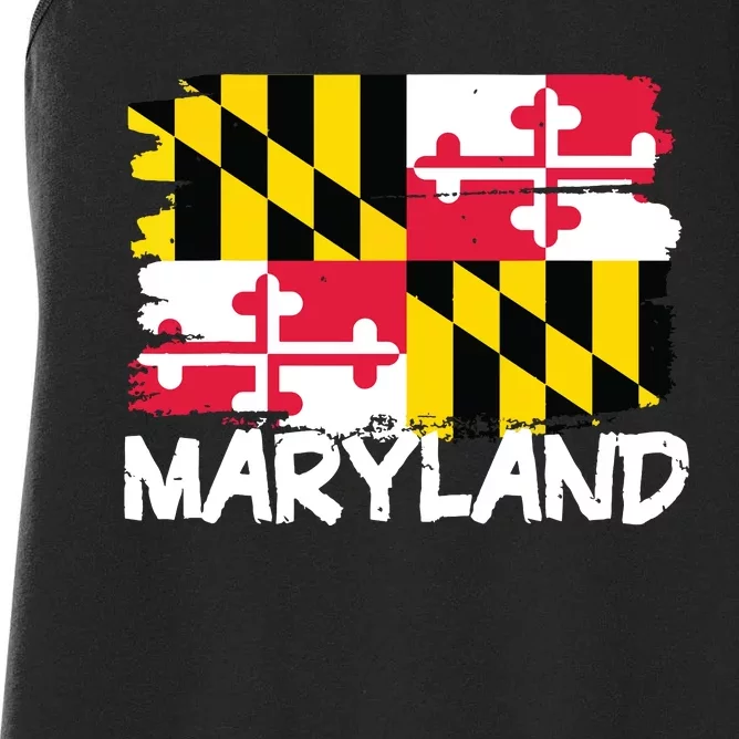 Cool Maryland Flag Women's Racerback Tank