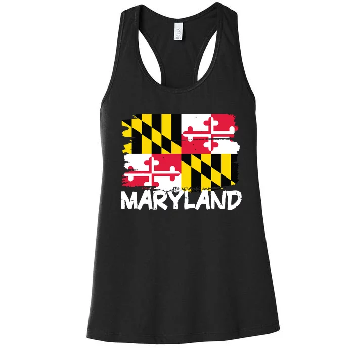 Cool Maryland Flag Women's Racerback Tank