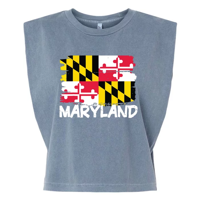 Cool Maryland Flag Garment-Dyed Women's Muscle Tee