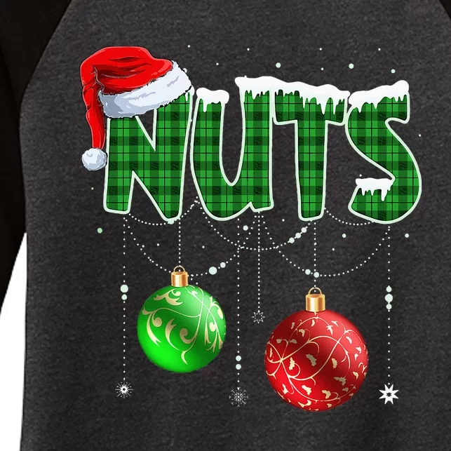 Chestnuts Matching Family Funny Chest Nuts Christmas Couples Women's Tri-Blend 3/4-Sleeve Raglan Shirt