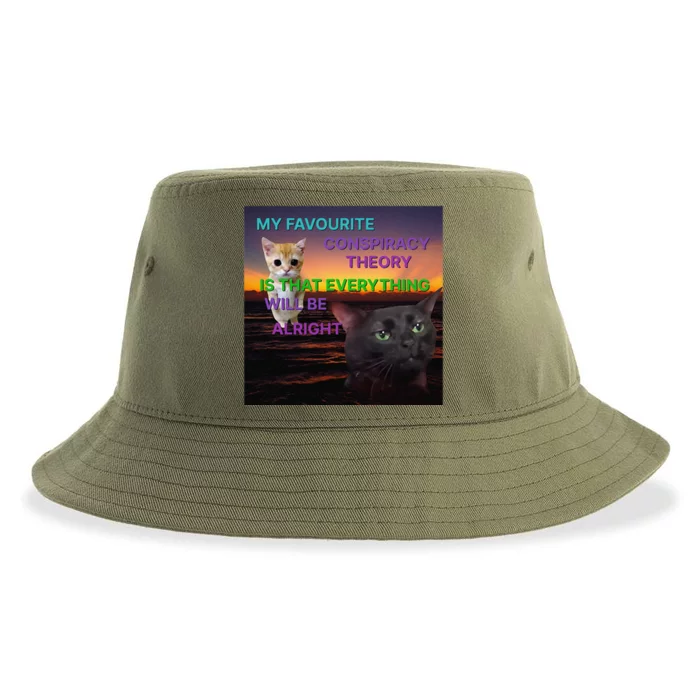 Cats My Favourite Conspiracy Theory Is That Everything Will Sustainable Bucket Hat