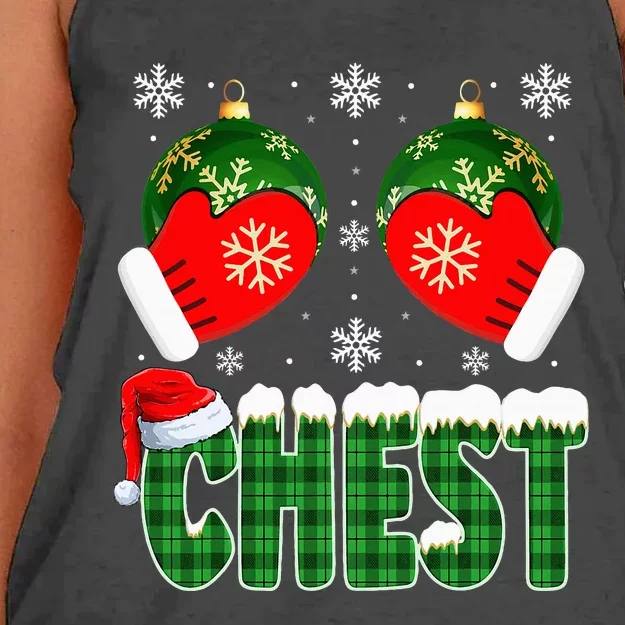 Chestnuts Matching Family Funny Chest Nuts Christmas Couples Women's Knotted Racerback Tank