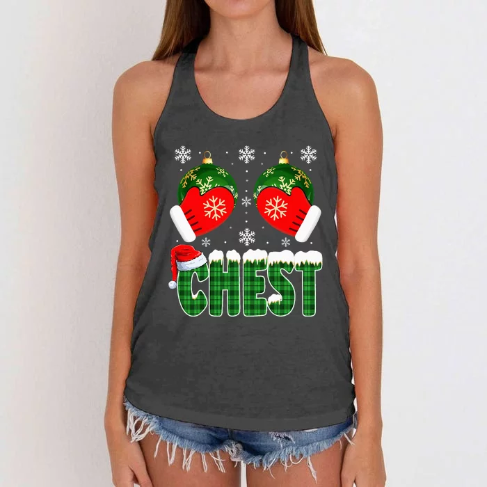 Chestnuts Matching Family Funny Chest Nuts Christmas Couples Women's Knotted Racerback Tank