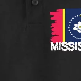 Cool Mississippi Flag Dry Zone Grid Performance Polo