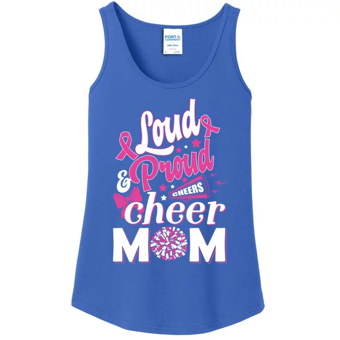 Cheer Mom Gift Pink Month Loud And Proud Cheerleading Gift Ladies Essential Tank