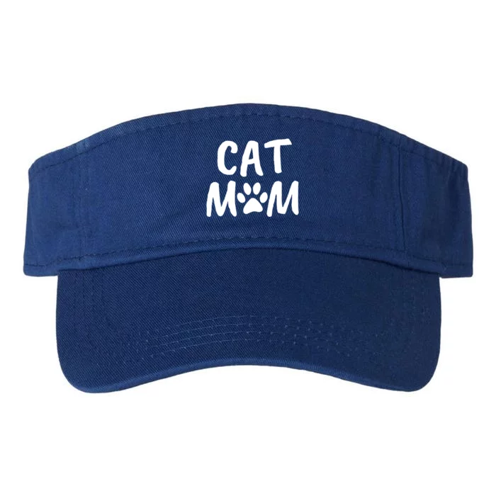 Cat Mom Gift And Cute Gift Kitty Paw Design Valucap Bio-Washed Visor