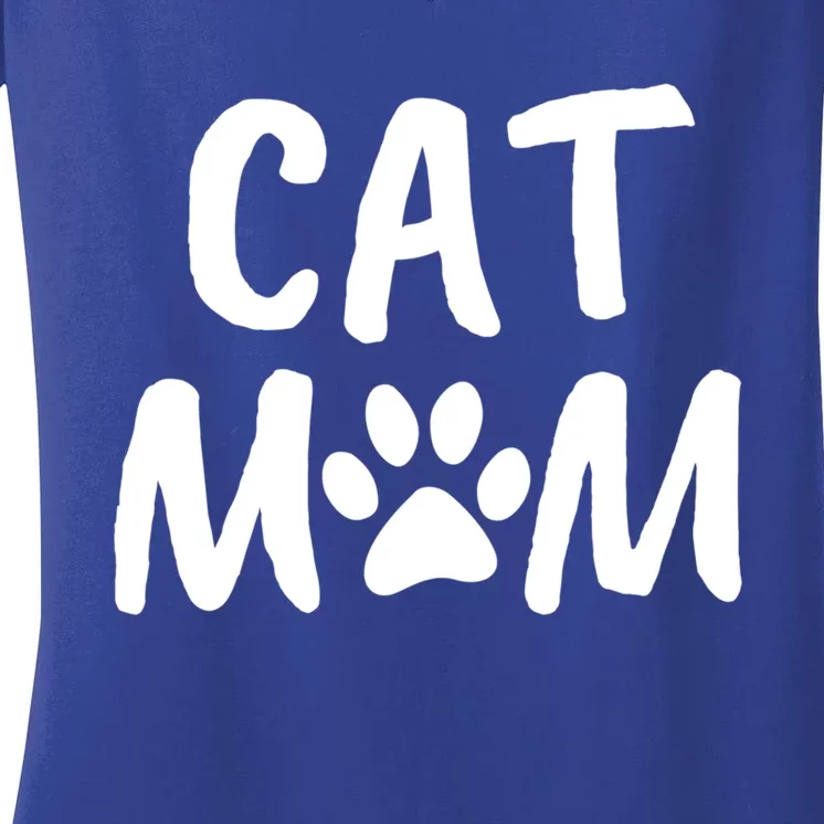 Cat Mom Gift And Cute Gift Kitty Paw Design Women's V-Neck T-Shirt