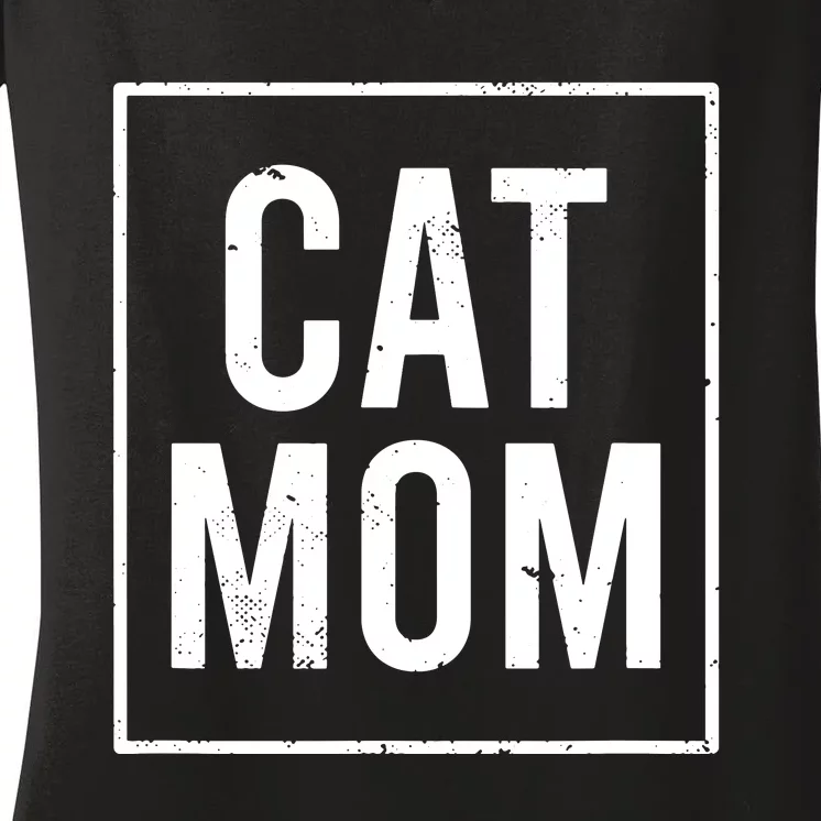 Cat Mom Gifts Design Funny Cat Mom Modern Mother Mommy Women's V-Neck T-Shirt