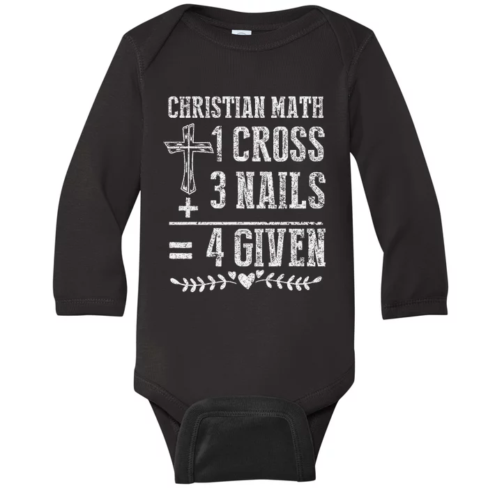 Christian Math God Worshiper Christ Follower Religion Baby Long Sleeve Bodysuit