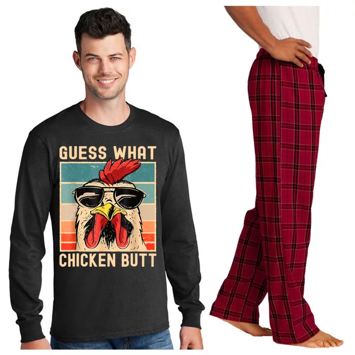 Chicken Meme Guess What Chicken Butt Long Sleeve Pajama Set