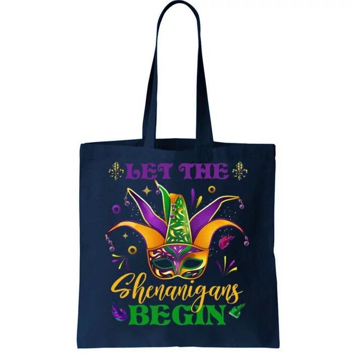 Cute Mardi Gras Mask Let The Shenanigans Begin Tote Bag