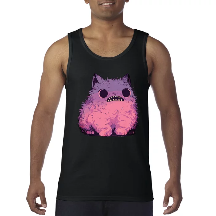 Cat Monster Graphic Kawaii Pastel Goth Anime Aesthetic Goth Tank Top