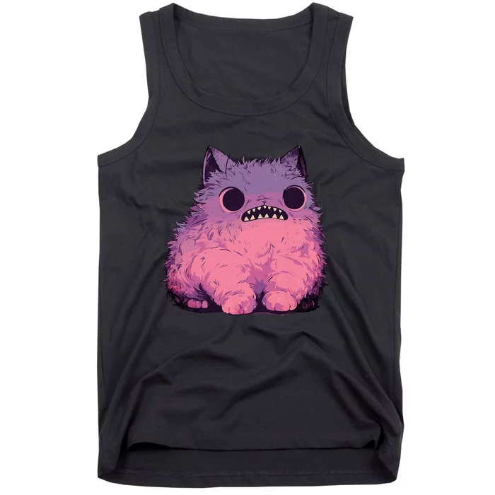 Cat Monster Graphic Kawaii Pastel Goth Anime Aesthetic Goth Tank Top