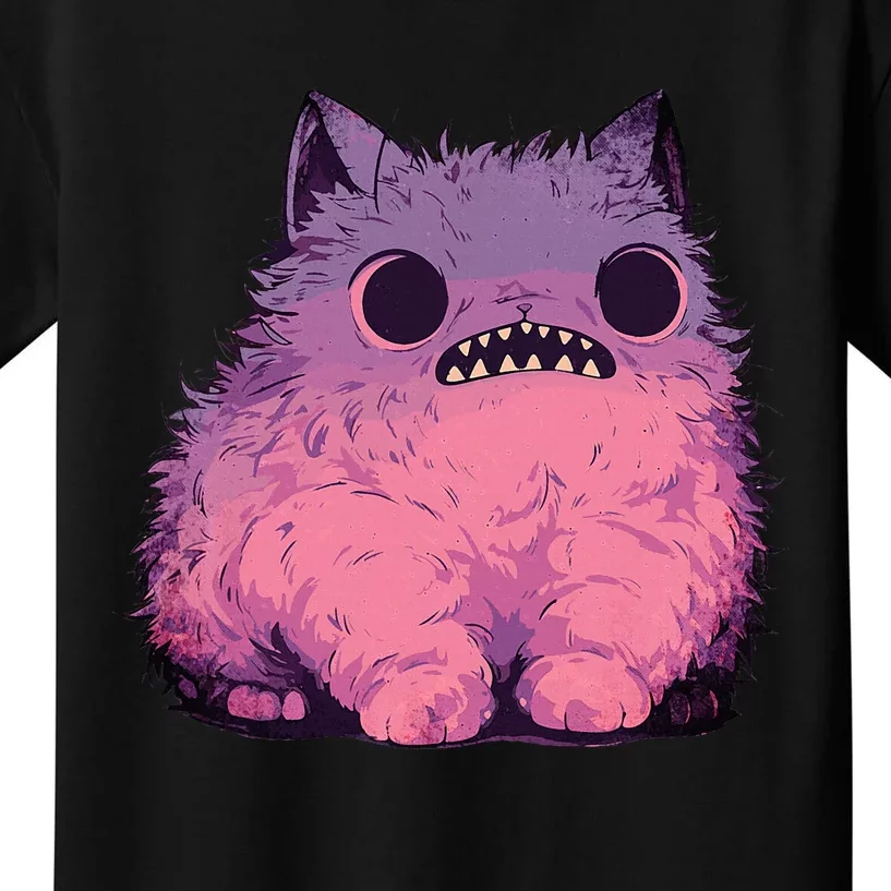 Cat Monster Graphic Kawaii Pastel Goth Anime Aesthetic Goth Kids T-Shirt