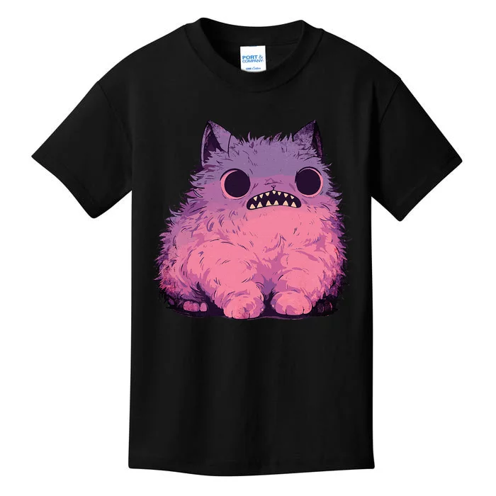 Cat Monster Graphic Kawaii Pastel Goth Anime Aesthetic Goth Kids T-Shirt