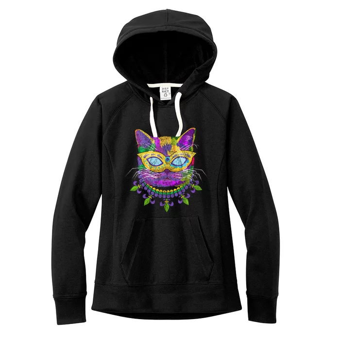 Cat Mardi Gras Women's Fleece Hoodie