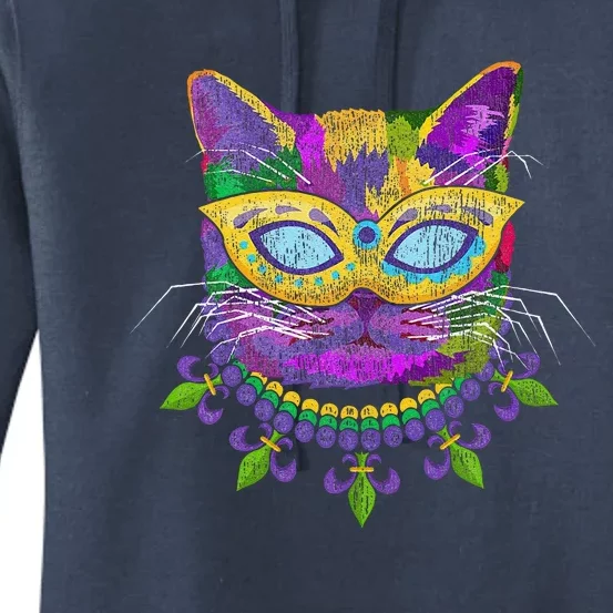 Cat Mardi Gras Women's Pullover Hoodie