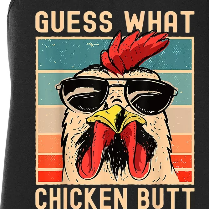 Chicken Meme Guess What Chicken Butt Women's Racerback Tank