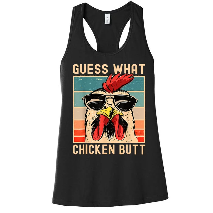 Chicken Meme Guess What Chicken Butt Women's Racerback Tank