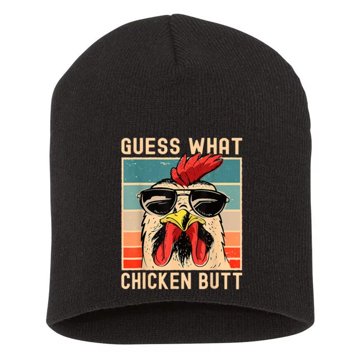 Chicken Meme Guess What Chicken Butt Short Acrylic Beanie