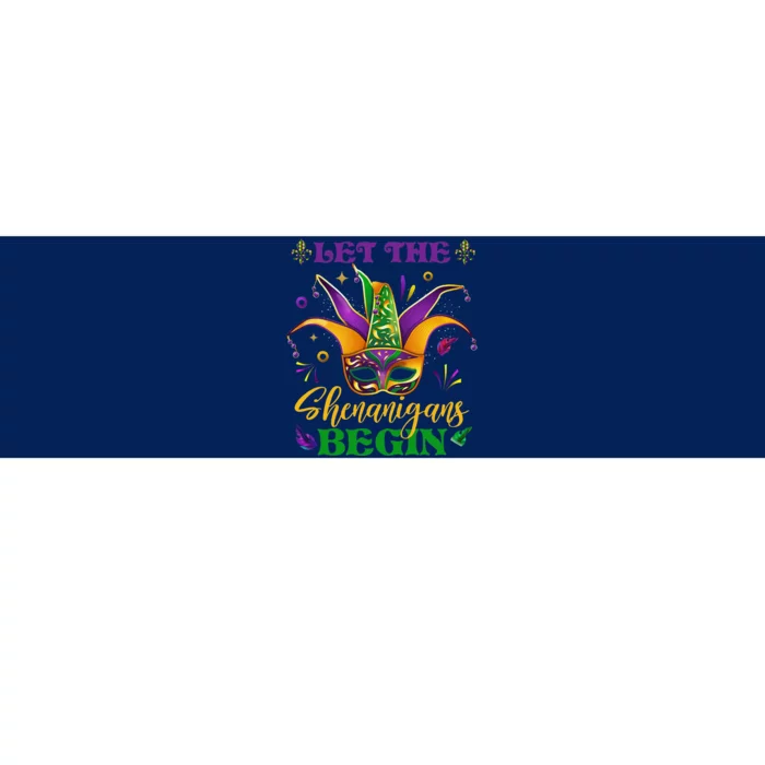 Cute Mardi Gras Mask Let The Shenanigans Begin Bumper Sticker