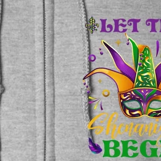 Cute Mardi Gras Mask Let The Shenanigans Begin Full Zip Hoodie