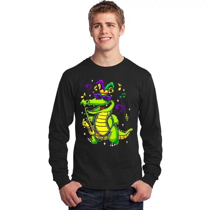 Cute Mardi Gras Alligator Tall Long Sleeve T-Shirt