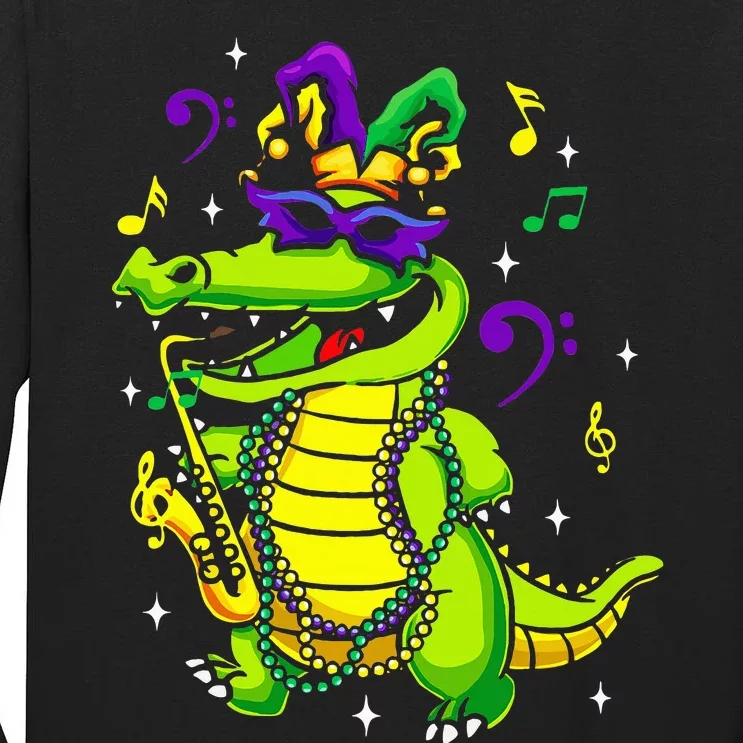 Cute Mardi Gras Alligator Tall Long Sleeve T-Shirt