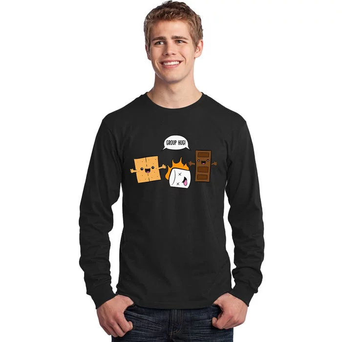 Chocolate Marshmallow Group Hug Camping Campfire Tall Long Sleeve T-Shirt