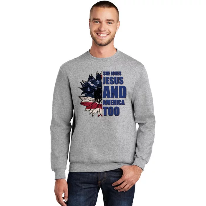 Christian Meaningful Gift America Sunflower Gift Tall Sweatshirt