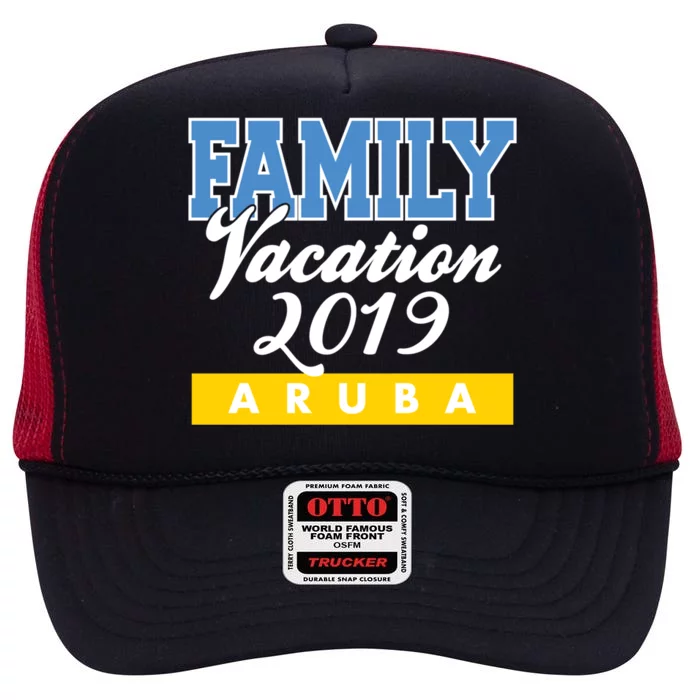 Cool Matching Group For 2019 Cool Gift Aruba Family Vacation Gift High Crown Mesh Trucker Hat