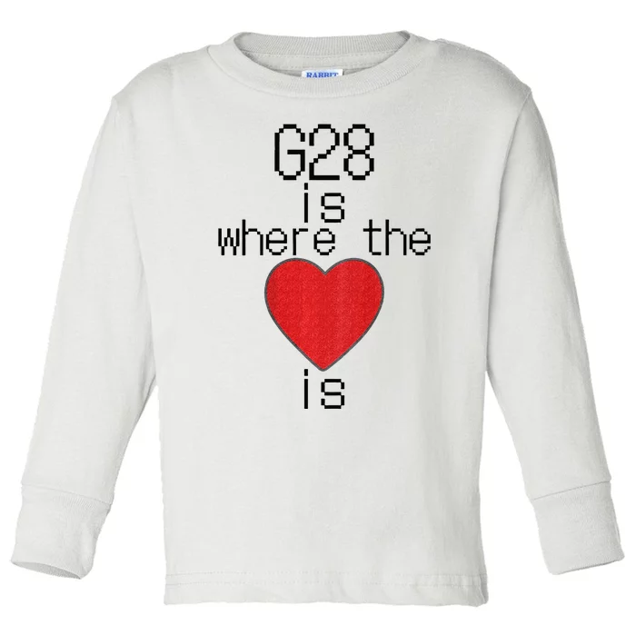 CNC Machinist G28 Home is where the heart is Toddler Long Sleeve Shirt