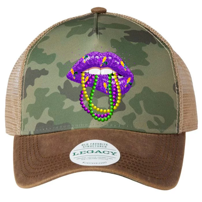 Cool Mardi Gras Glitter Lips Legacy Tie Dye Trucker Hat