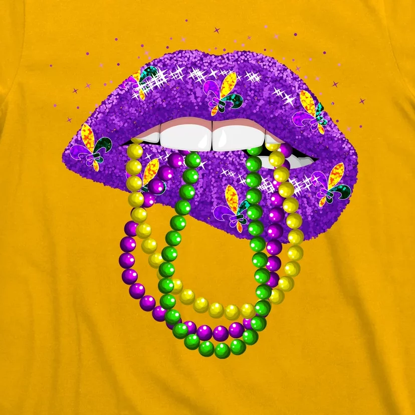 Cool Mardi Gras Glitter Lips T-Shirt