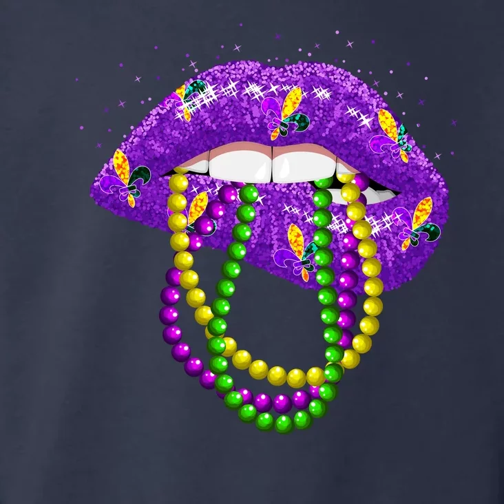 Cool Mardi Gras Glitter Lips Toddler Hoodie