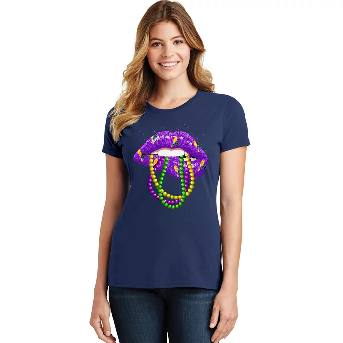 Cool Mardi Gras Glitter Lips Women's T-Shirt