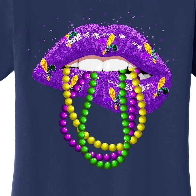 Cool Mardi Gras Glitter Lips Women's T-Shirt