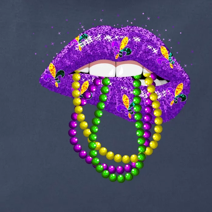 Cool Mardi Gras Glitter Lips Zip Tote Bag