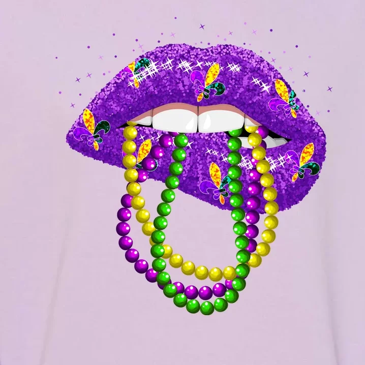 Cool Mardi Gras Glitter Lips Garment-Dyed Sweatshirt