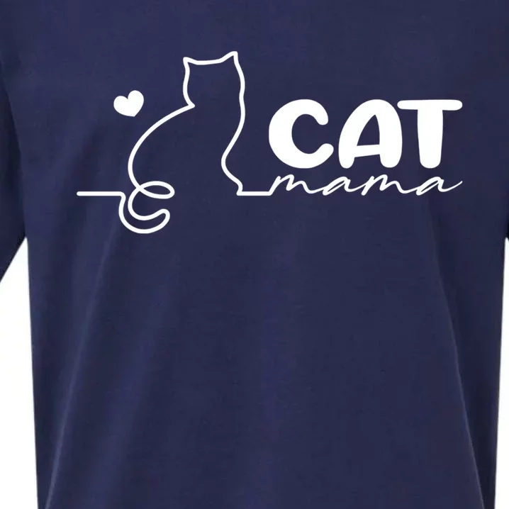 Cat Mama Gift For Cat Mama Cute Cat Mama Gift Sueded Cloud Jersey T-Shirt